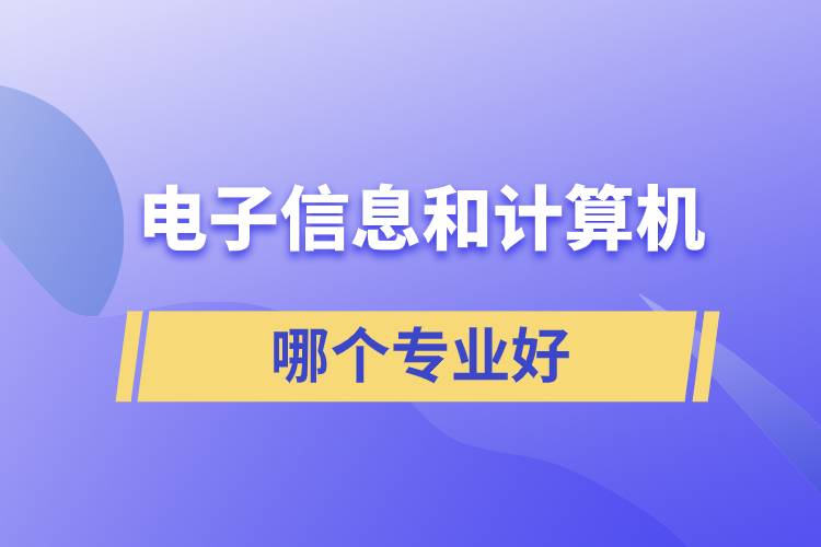 電子信息和計算機(jī)哪個專業(yè)好