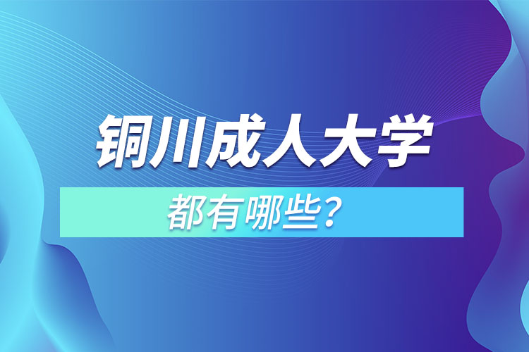 銅川成人大學(xué)都有哪些？