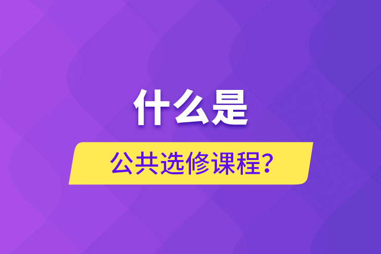 什么是公共選修課程？