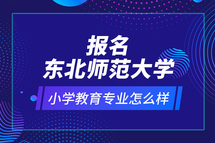 報(bào)名東北師范大學(xué)小學(xué)教育專業(yè)怎么樣？