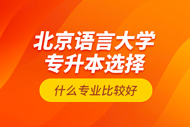 北京語言大學(xué)專升本選擇什么專業(yè)比較好？
