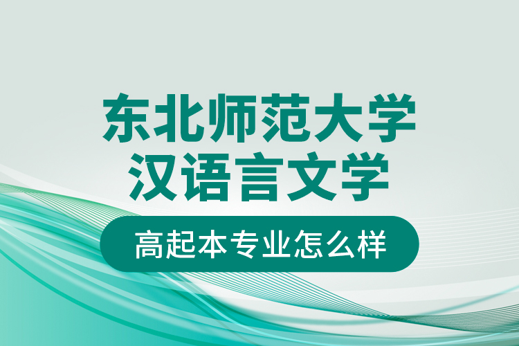 東北師范大學(xué)漢語言文學(xué)高起本專業(yè)怎么樣？