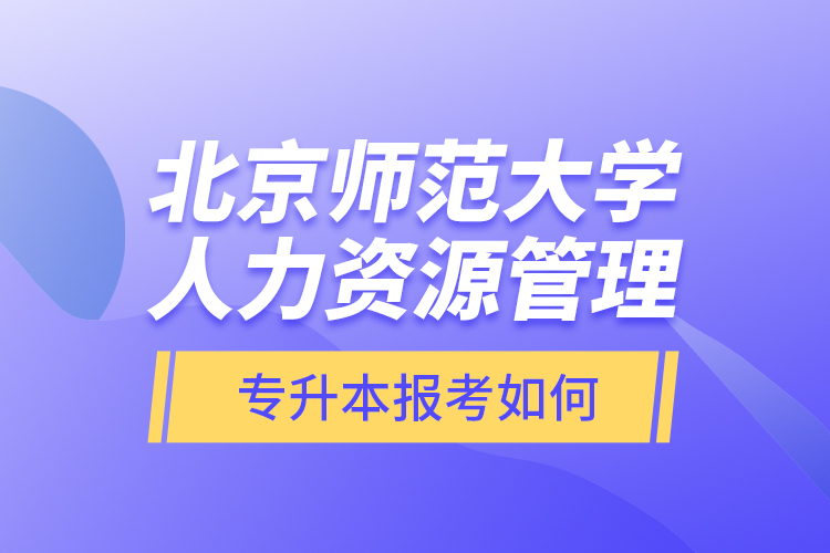 北京師范大學(xué)人力資源管理專升本報(bào)考如何？